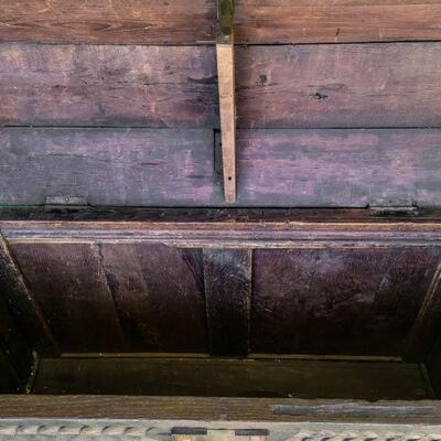 Antique 18th Century Dowry Trunk Hand Carved