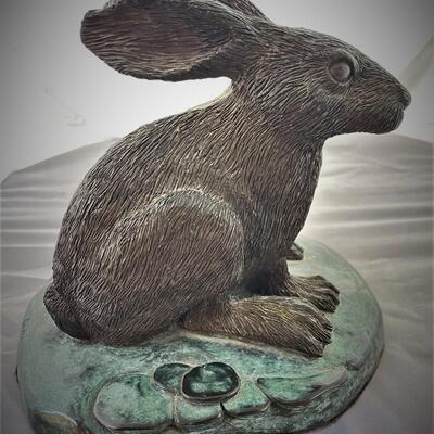 Phil Vanderlei Bronze and Composite Rabbit Sculpture, Limited Edition Rabbit