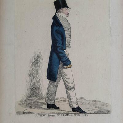A View from S James Street Hand Colored Engraving