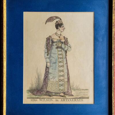 Miss Wilson in Artaxerxes, 1821 (line engraving) by Richard Dighton