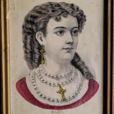 Vintage Currier & Ives Portrait Mary