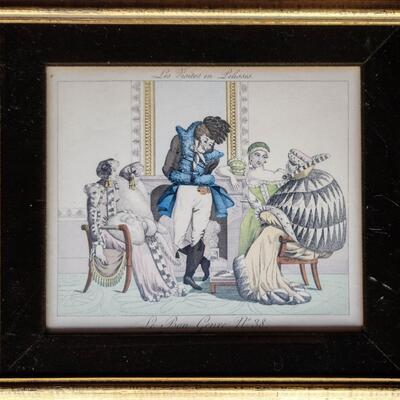 Bon Genre French Costume Fashion Engravings Framed No. 38