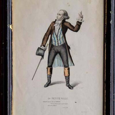 Antique Le Petite Ville Lithography imp Falconer