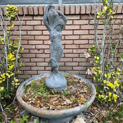 Grecian sculptural ornate cement fountain