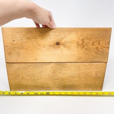 PAIR OF SMALL SOLID WOOD HEART SHELVES