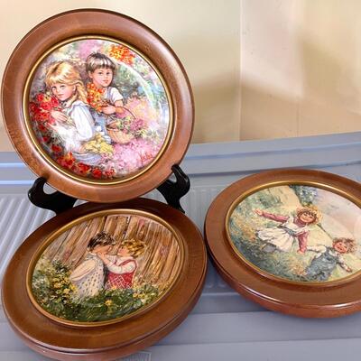 Lot 146 Framed Collector Plates 3 Happy Children Mary Vickers by Wedgwood.