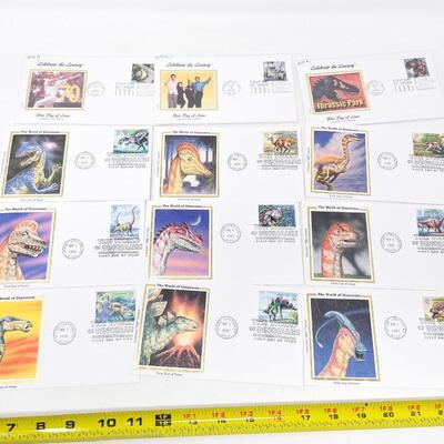 FIRST DAY COVER STAMP COLLECTION #17 - CELEBRATE THE CENTURY 1990S & WORLD OF DINOSAURS