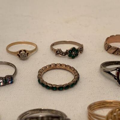Sterling and Gold Ring Lot
