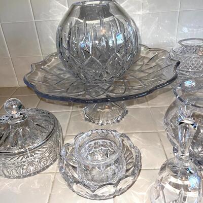 Lot 154 Crystal Table Ware Polish & Irish Brands Vases Bowls Cake Plate Covered Dish 11pcs