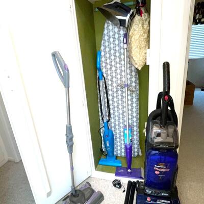 Lot 174 Utility Closet! Hoover Vacuum Shark Floor Sweeper Ironing Board Rowena Iron