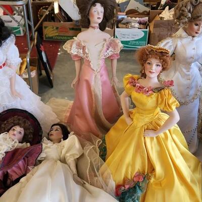 Large Lot Franklin Heirloom Dolls and others