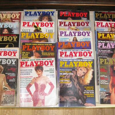 Lot 190 Collection 21 Playboy Magazines 1980s Joan Collins Dynasty Bond Girl Barbara Bach Tanya Roberts
