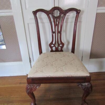 Queen Anne Style Pierced Splat Back Chair with Ball and Claw Feet