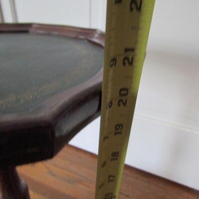 Vintage Pie Crust Table- Possible Stamped Leather Top