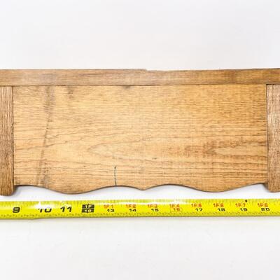 WOODEN WALL SHELF W/ CARVED FLOWER DESIGN