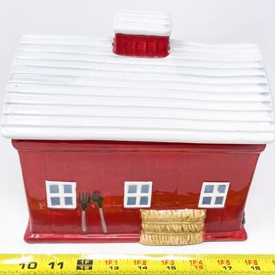 PIONEER WOMAN RED BARN W/ DOG COOKIE JAR