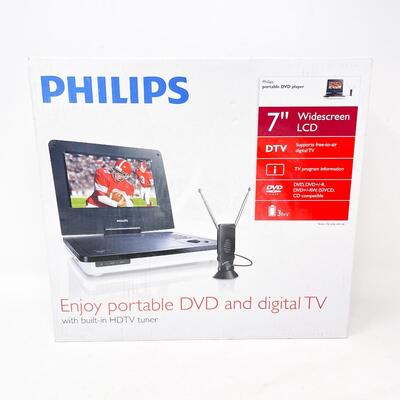 *NEW!* PHILIPS 7â€ LCD PORTABLE DVD PLAYER & W/ HDTV TUNER