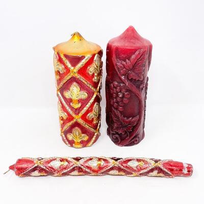 ORNATE PILLAR & TAPER CANDLE BUNDLE