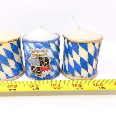 SMALL BAVARIAN FLAG PILLAR CANDLES