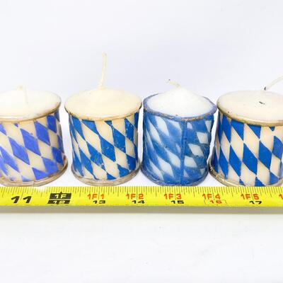 SMALL BAVARIAN FLAG PILLAR CANDLES