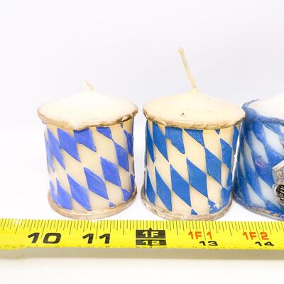 SMALL BAVARIAN FLAG PILLAR CANDLES