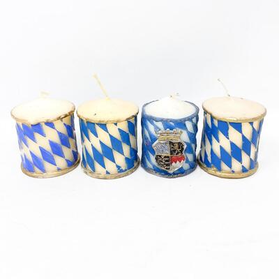 SMALL BAVARIAN FLAG PILLAR CANDLES