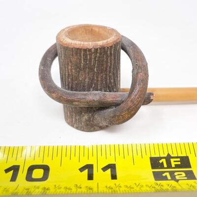 DECORATIVE RUSTIC WOOD CANDLE SNUFFER? LADLE?