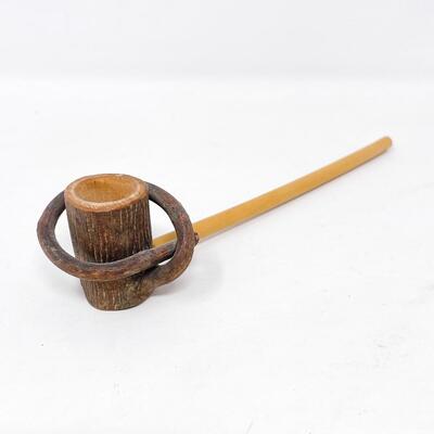 DECORATIVE RUSTIC WOOD CANDLE SNUFFER? LADLE?