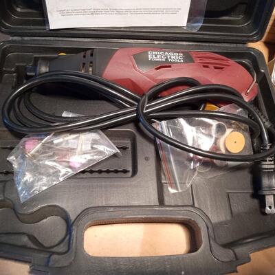LOT 53  ROTARY TOOL KIT, DRIVER BITS AND MORE