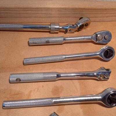 LOT 55  CRAFTSMAN SOCKETS, RATCHETS, EXTENSIONS AND MORE
