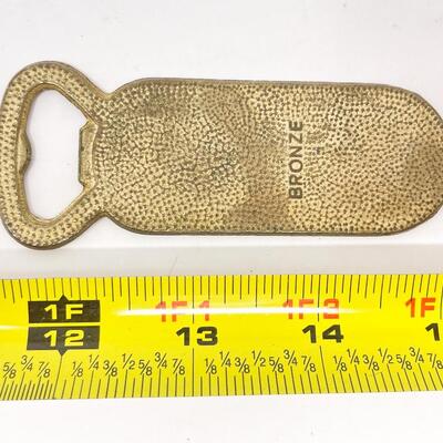 ENAMEL & BRONZE PEACOCK BOTTLE OPENER
