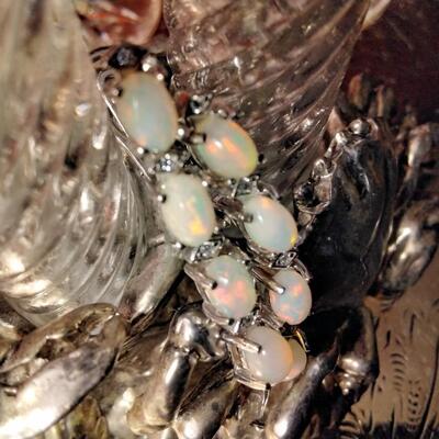 Unheated Oval Fire Opal Rainbow Full Flash 6x4 mm 925 Sterling Silver Earrings