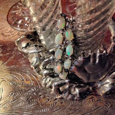 Unheated Oval Fire Opal Rainbow Full Flash 6x4 mm 925 Sterling Silver Earrings