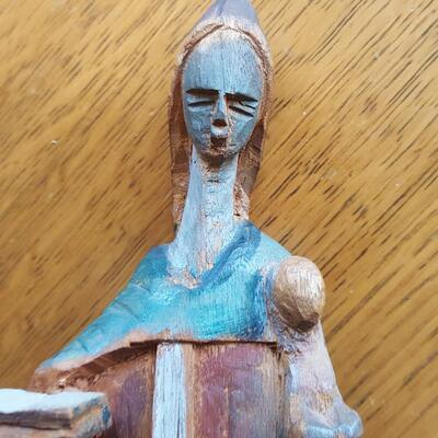 Artist Carved Primitive Madonna with Child