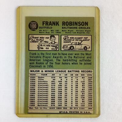 518  Vintage 1967 Topps Frank Robinson Baltimore Orioles #100 Baseball Card