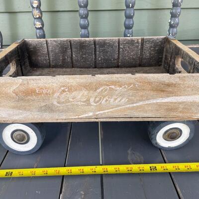 VINTAGE COCA-COLA WOODEN CRATE ON WHEELS