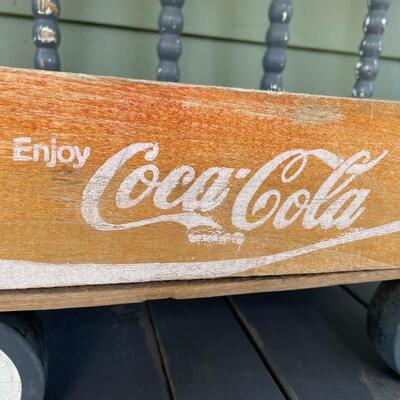 VINTAGE COCA-COLA WOODEN CRATE ON WHEELS