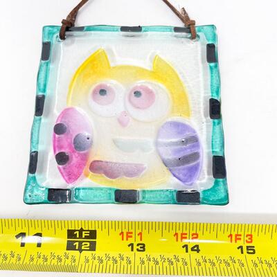 4â€ OWL STAINED GLASS PANEL