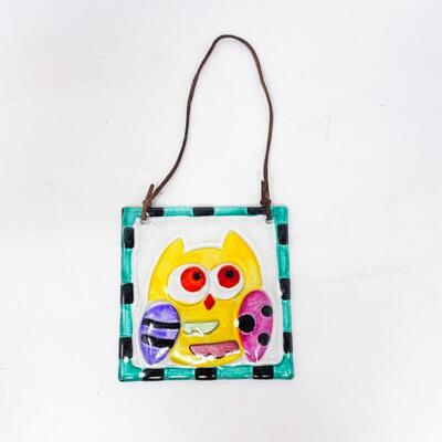 4â€ OWL STAINED GLASS PANEL