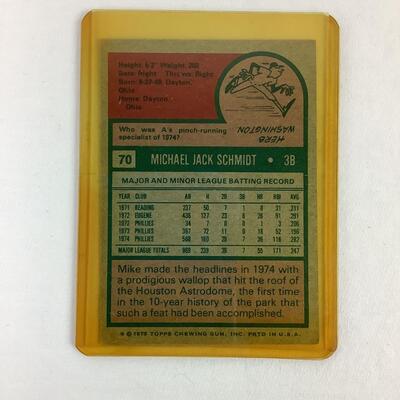 522  Vintage 1975 Topps Mike Schmidt Philadelphia Phillies #70 Baseball Card