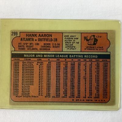 524  Vintage 1972 Topps Hank Aaron Atlanta Braves #299 Baseball Card
