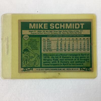 529  Vintage 1977 Topps Mike Schmidt Philadelphia Phillies #140 Baseball Card