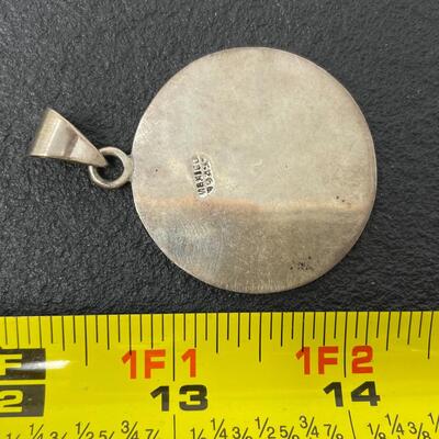 925 STERLING SILVER MEXICO AZTEC CALENDAR PENDANT