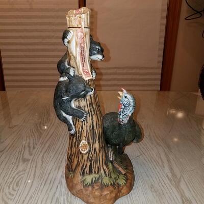 Vintage Austin Nichols Wild Turkey and Bears No. 9 large porcelain decanter