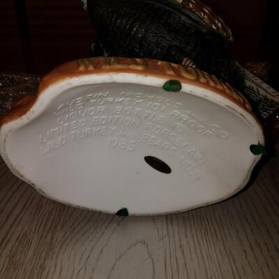Vintage Austin Nichols Wild Turkey and Bears No. 9 large porcelain decanter