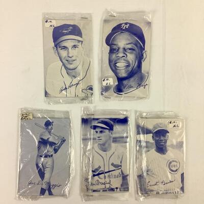 530  Lot of 1980 Exhibit Cards featuring Joe DiMaggio, Willie Mays, Brooks Robinson, Ernest Banks & Stan Musial