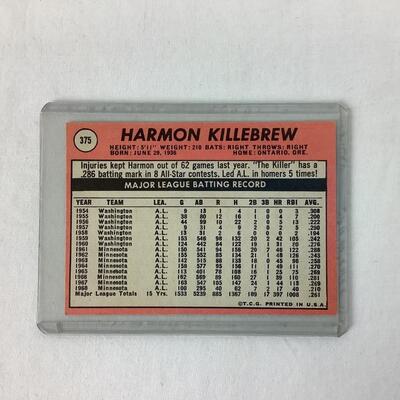 535  Vintage 1969 Topps Harmon Killebrew Minnesota Twins #375 Baseball Card