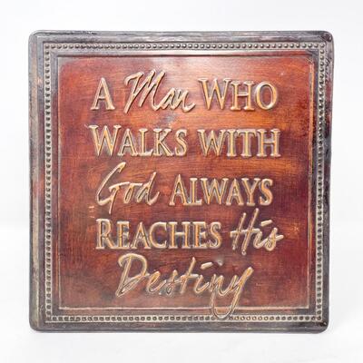 9â€ METAL PLAQUE W/ INSPIRATIONAL QUOTE