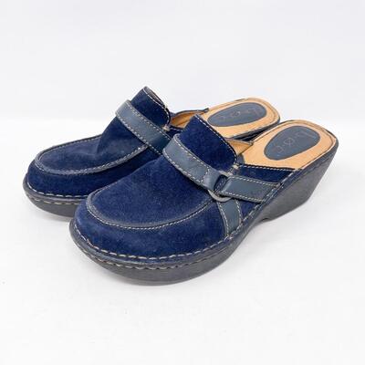 B.O.C. BLUE SUEDE CLOGS - WOMENâ€™S SIZE 9