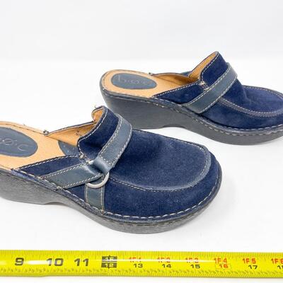 B.O.C. BLUE SUEDE CLOGS - WOMENâ€™S SIZE 9